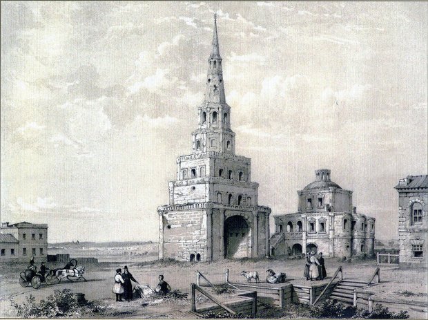 Башня на гравюре Э. Турнерелли начала XIX века. Источник ru.wikipedia.org