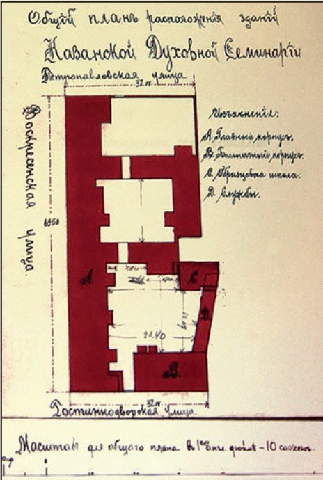 Общий план комплекса Духовной семинарии. 1913 г. Архив С.П. Саначина