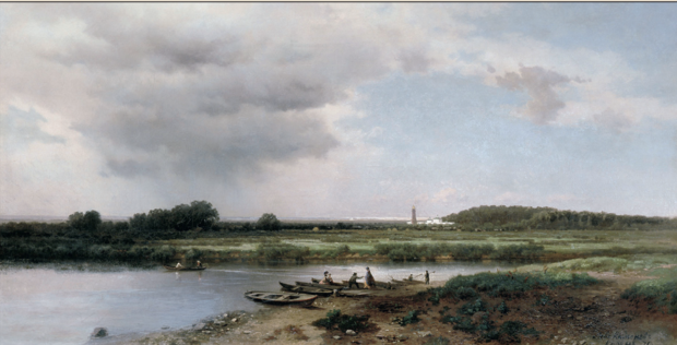 Вид на окрестности нижней Казанки на картине художника Льва Каменева. 1875 год