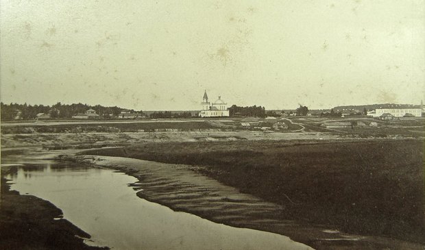 Пороховая церковь с берега Казанки. 1872 год. Фото: pastvu.com
