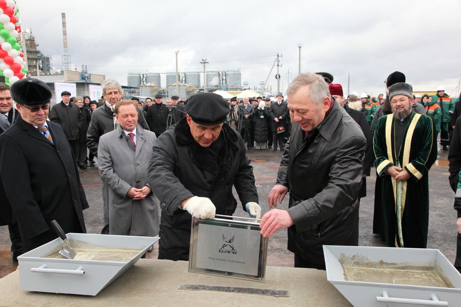 Начало строительства Комплекса глубокой переработки тяжелых остатков нефтеперерабатывающего завода ОАО «ТАИФ-НК», 9 ноября 2012 г.