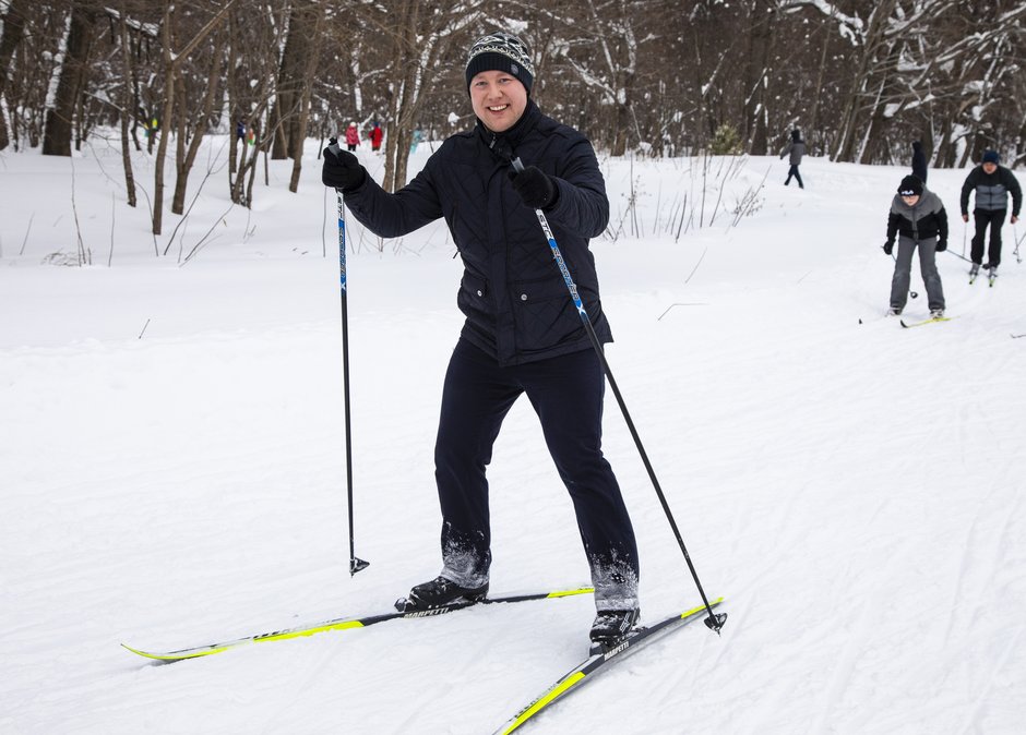 Участник 40 открытой массовой гонки «Лыжня России»