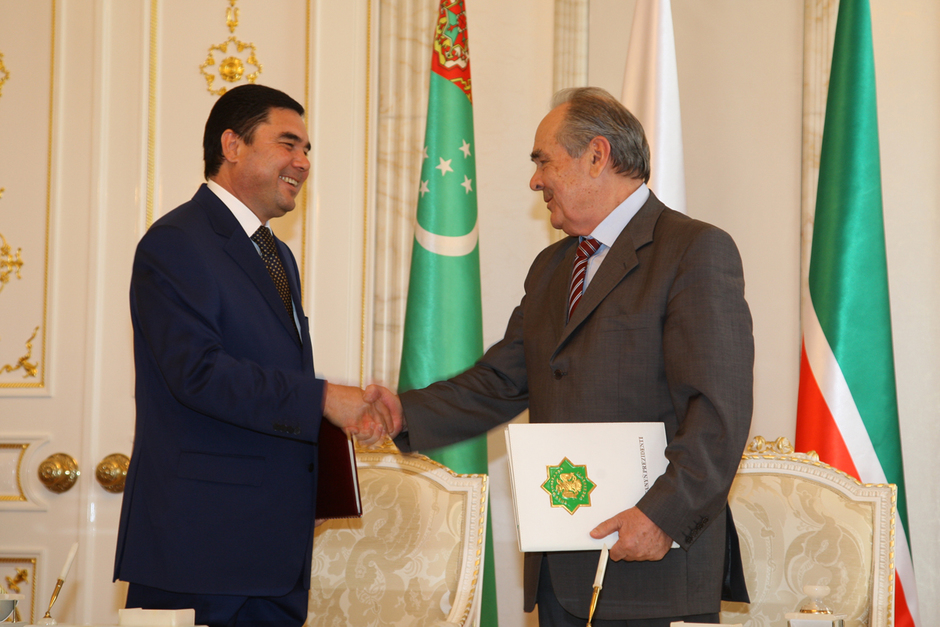 С президентом Туркменистана, 2008 год