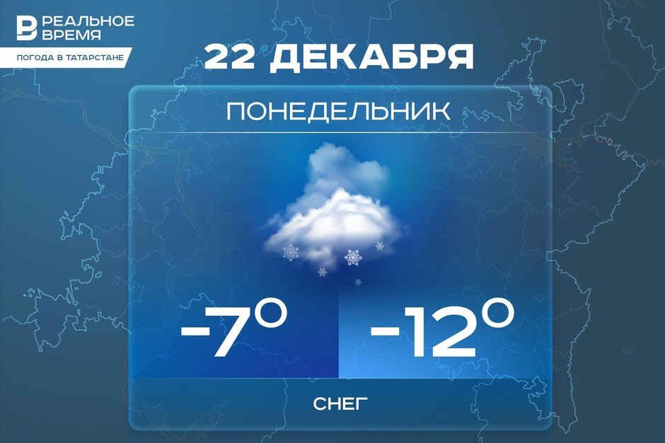 Сегодня в Татарстане ожидается снег и до -12 градусов