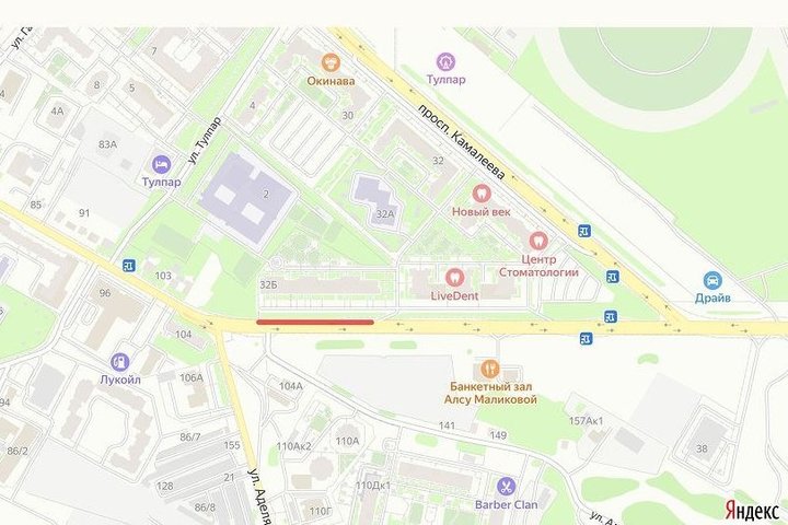 На проспекте Камалеева в Казани ограничат движение из-за строительства кабельной канализации