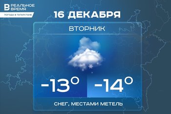 Сегодня в Татарстане ожидается снег и до -14 градусов
