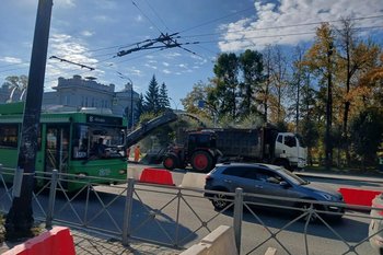 В центре Казани образовалась пробка протяженностью 4 км