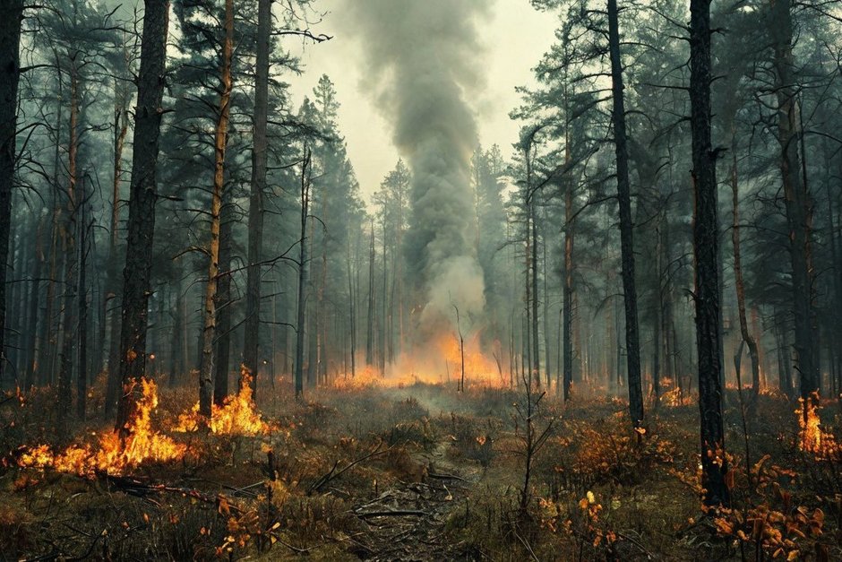 В России за сутки потушено девять лесных пожаров