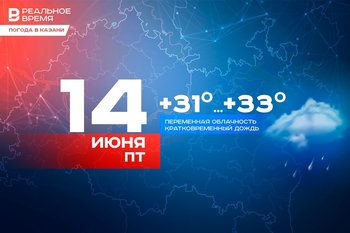 Сегодня в Казани до 33 градусов тепла, местами пройдет дождь
