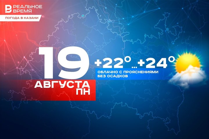 Сегодня в Казани не ожидается осадков, воздух прогреется до +24 градусов