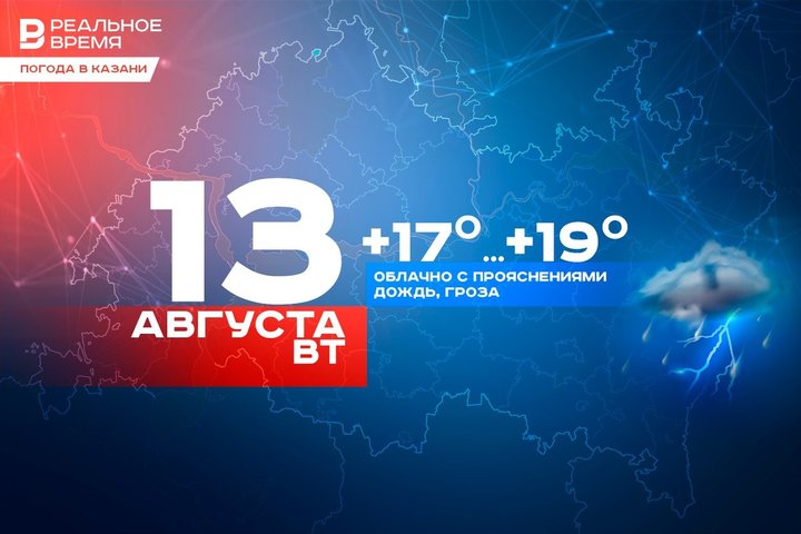 В Татарстане прогнозируются гроза, дождь и сильный ветер с порывами до 15 м/с