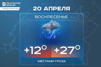 Сегодня в Татарстане местами ожидается гроза и до +27 градусов