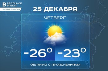 Сегодня в Татарстане ожидается до -26 градусов