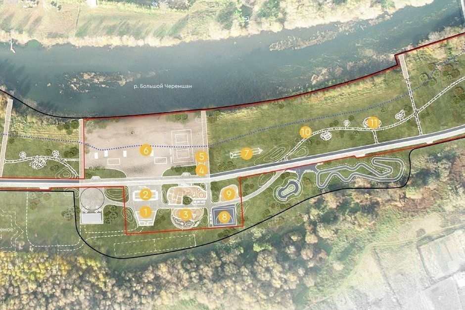 Второй этап благоустройства набережной реки в Черемшане завершат к концу октября