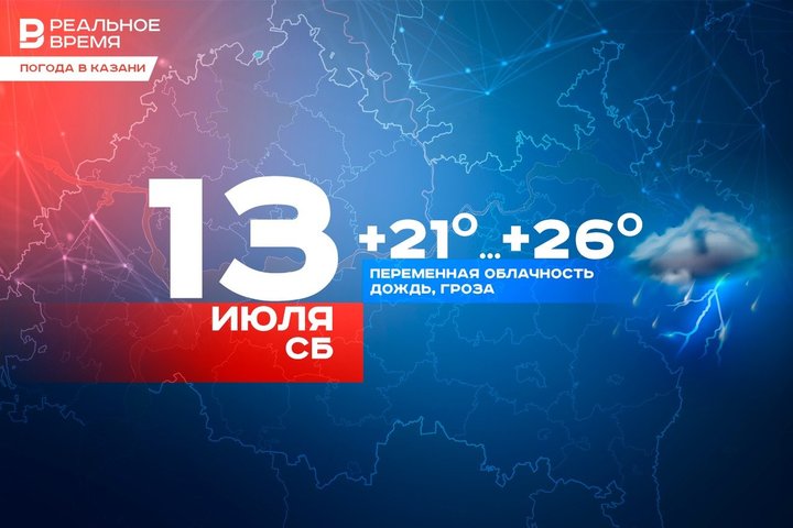Сегодня по Татарстану возможны дожди и грозы — температура поднимется до +26 градусов