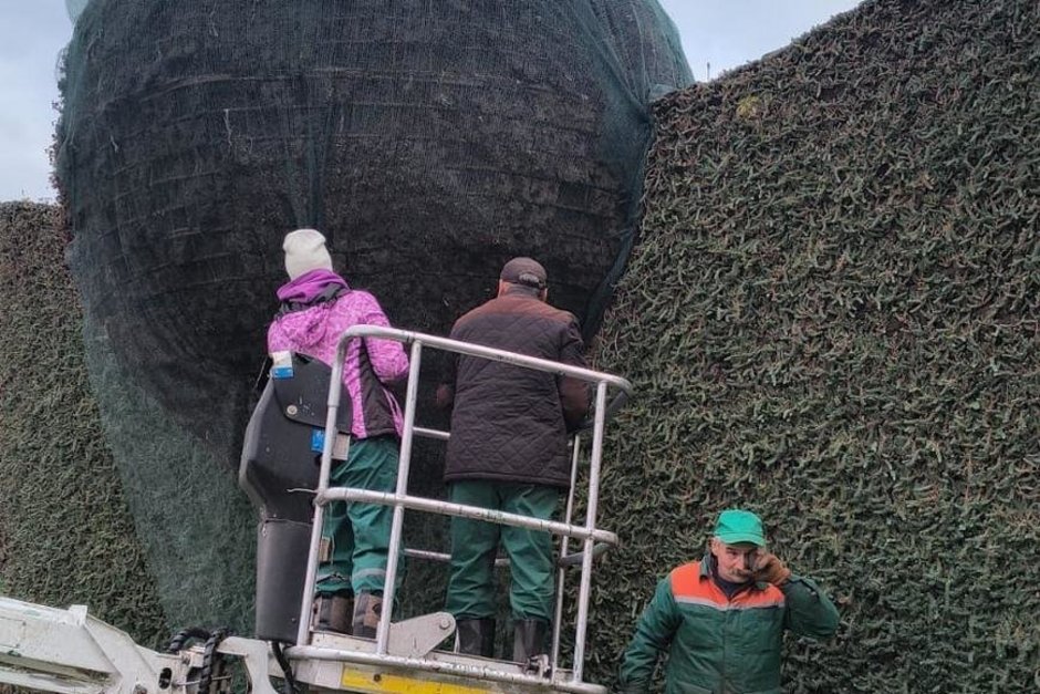 В Казани начали укрывать цветочные фигуры на зиму