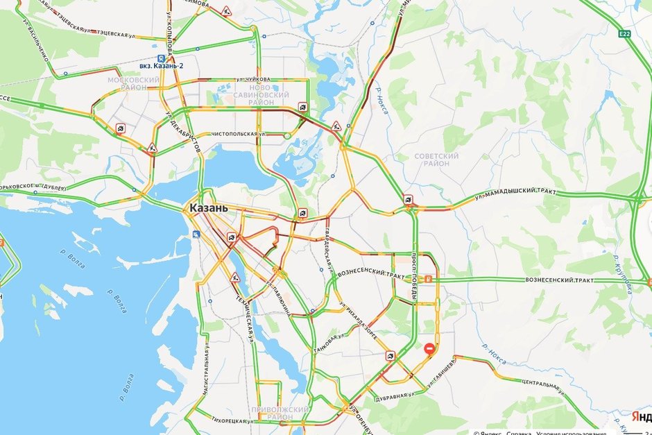 Казань погрузилась в 10-балльные пробки