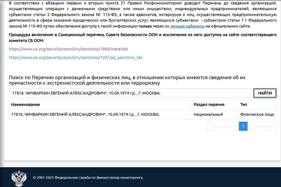 Бизнесмена Чичваркина* внесли в перечень экстремистов