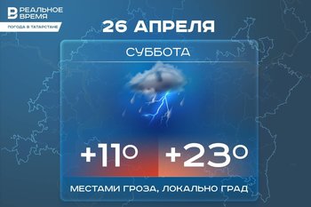 Сегодня в Татарстане локально ожидается град и до +23 градусов