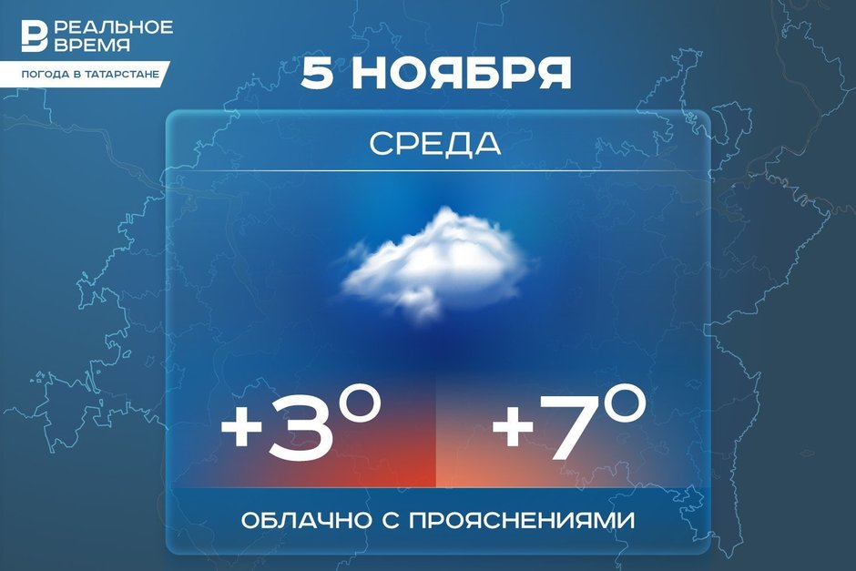 Сегодня в Татарстане ожидается до +7 градусов