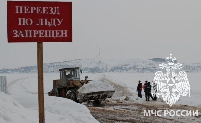 В Елабужском районе Татарстана возобновили работу ледовой переправы через Каму