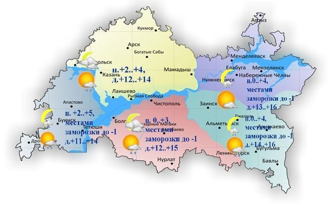 Сегодня в Татарстане ожидается дождь, сильный ветер и до +16 градусов