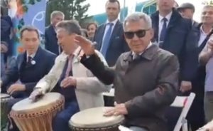 Минниханов сыграл на барабанах с Магановым и Нагумановым