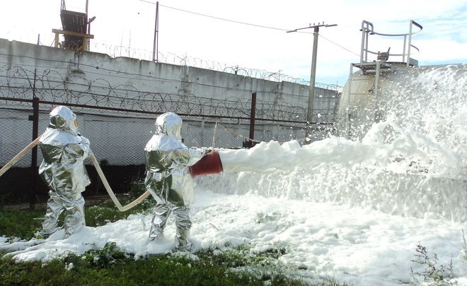 В казанской колонии потушили пожар во время учений