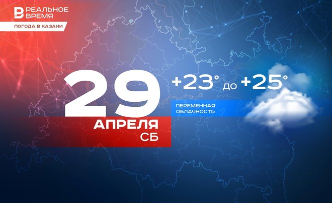 Сегодня в Казани ожидается сильный ветер и до +25 градусов