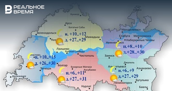 Прогноз погоды карта казани