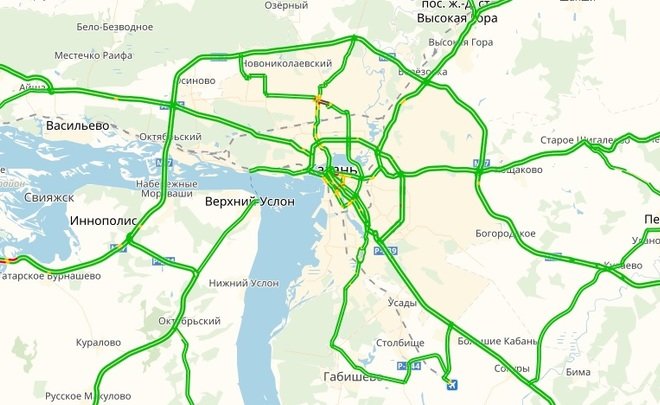 Сегодня самая длинная пробка в Казани составила 2,4 километра