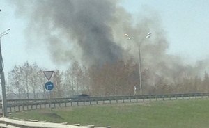 В Лаишевском районе Татарстана горит камыш
