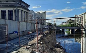 На казанском Булаке начался ремонт обвалившейся стены