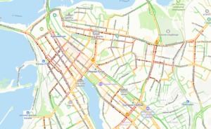 В Казани держатся 10-балльные пробки