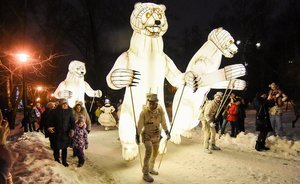Медведи из Франции показали представления в парках Казани