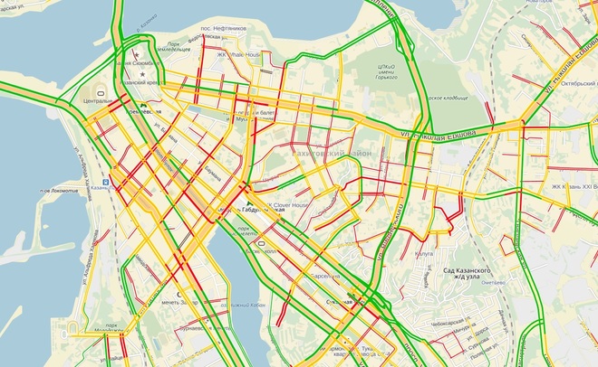 Несмотря на приезд Путина, пробки в Казани не превышают 3 баллов