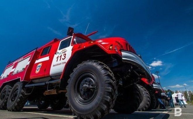 В Татарстане сгорел грузовик с удобрениями