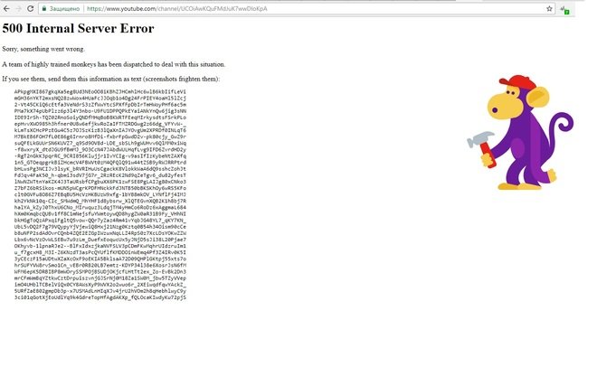 В работе YouTube произошел сбой