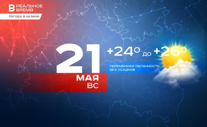Сегодня в Казани ожидается переменная облачность и до +26 градусов