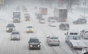 В Казани на улице Амирхана образовалась пробка