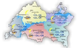 В Татарстане сегодня ожидаются грозы и до +28 градусов