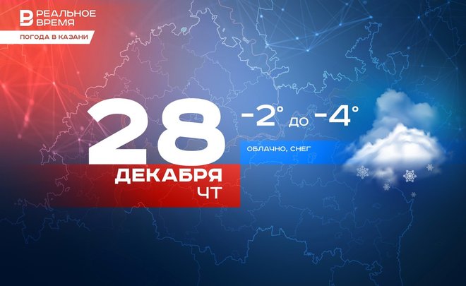 Сегодня в Казани снег и до -4 градусов