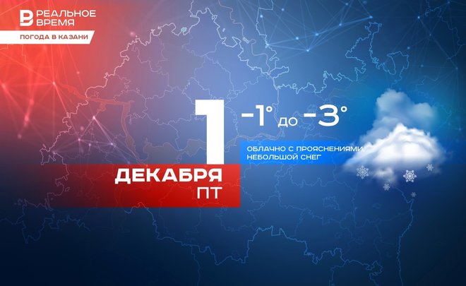 Сегодня в Казани снег и до -3 градусов