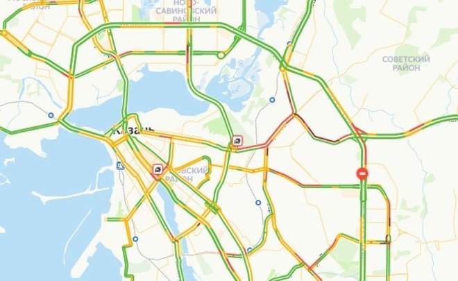 В Казани утром в пятницу образовались 8-балльные пробки