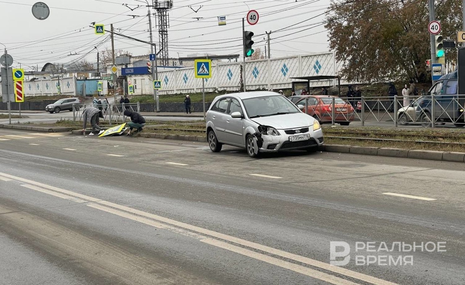 В Казани на улице Гвардейской снесли дорожный знак — Реальное время