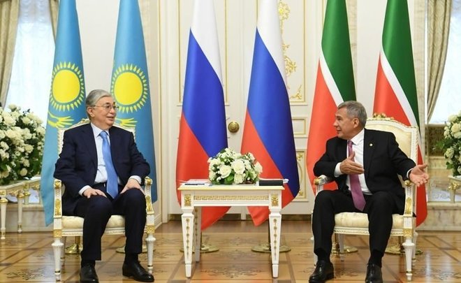 «Будем продолжать сотрудничество с Татарстаном»: Минниханов и Токаев встретились второй раз за месяц