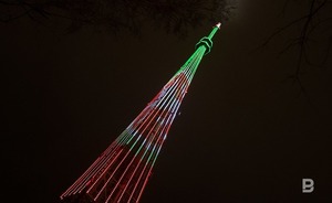 В январские выходные на казанской телебашне включится праздничная подсветка