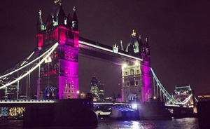 В Лондоне в честь рождения дочери принца Уильяма Тауэрский мост подсветили розовым светом