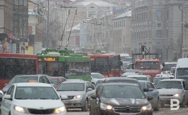 В Казани вечером пробки достигли 10 баллов