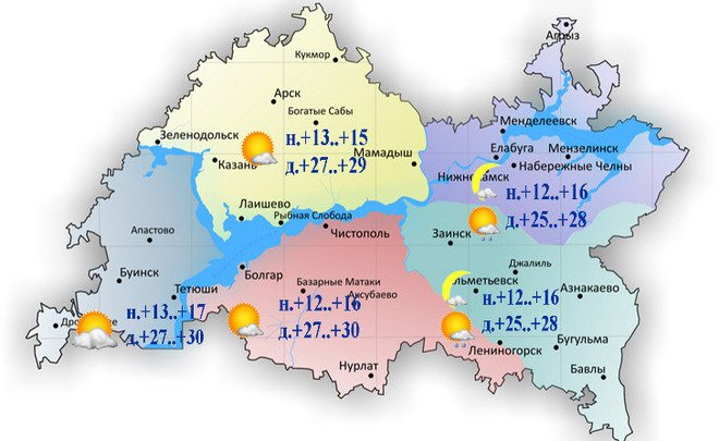 Сегодня в Татарстане ожидается жара до +30°С